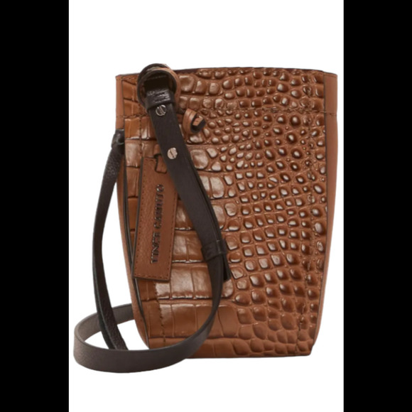 Vince Camuto Croco Small Crossbody Mavis Catech Wood Multi - Picture 1 of 3